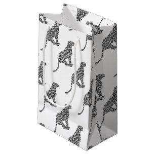 Petit Sac Cadeau Silhouette gris léopard et gris clair