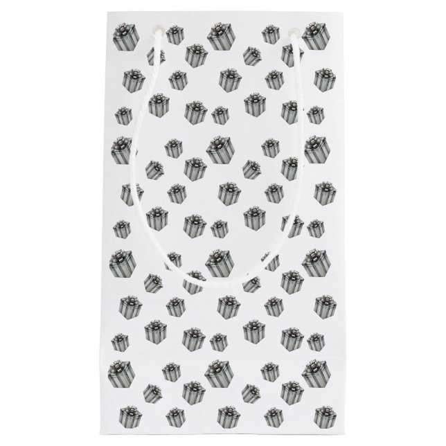 Petit Sac Cadeau Silver Gift Boxes Elegant Holiday Premium Party (Devant)