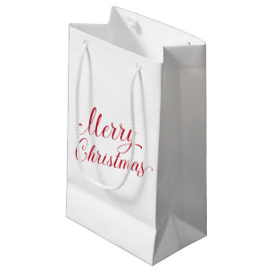 Petit Sac Cadeau Simple élégante Rouge Script moderne Noël
