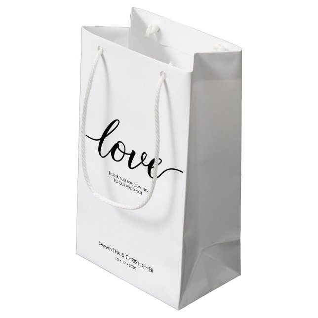 Petit Sac Cadeau Simple Love Script Mariage personnalisé Élégant (Dos Angle)