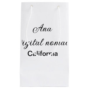 Petit Sac Cadeau Simple minimal ajoutez votre nom texte lieu califo
