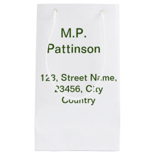 Petit Sac Cadeau Simple minimal vert ajoutez votre texte nom photo