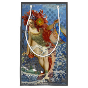 Petit Sac Cadeau Sirène gothique bleu Aquarius Art