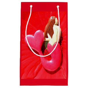 Petit Sac Cadeau sirènes coeur-coupées la queue par rouge