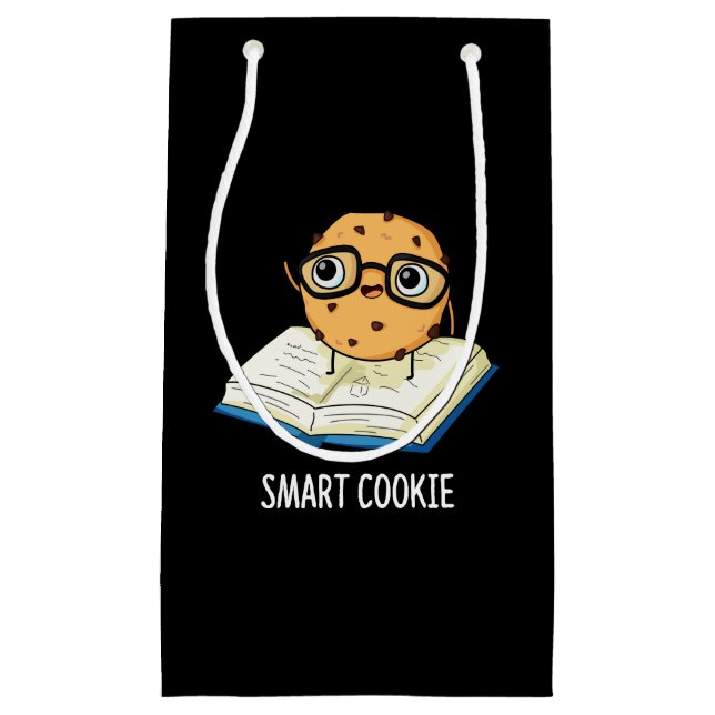 Petit Sac Cadeau Smart Cookie Funny Snack Pun Dark BG (Devant)