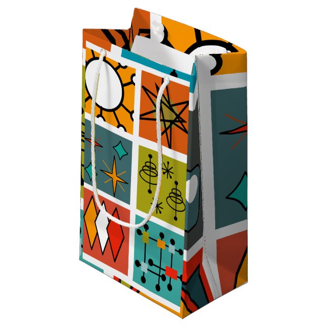 Petit Sac Cadeau Smorgasbord moderne du milieu du siècle (Devant Angle)