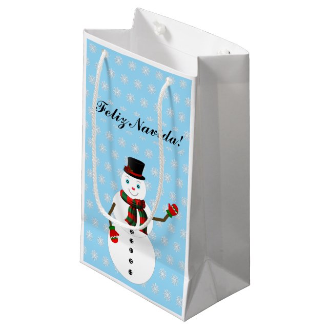 Petit Sac Cadeau snowman (Devant Angle)