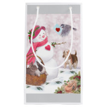 Snowman Whimsical avec Animaux Paix