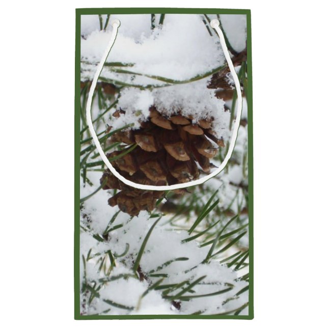 Petit Sac Cadeau Snowy Pine Cone I (Dos)