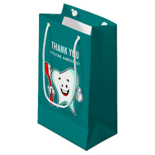 Petit Sac Cadeau Soins dentaires Bonne dent avec Merci de brosse à