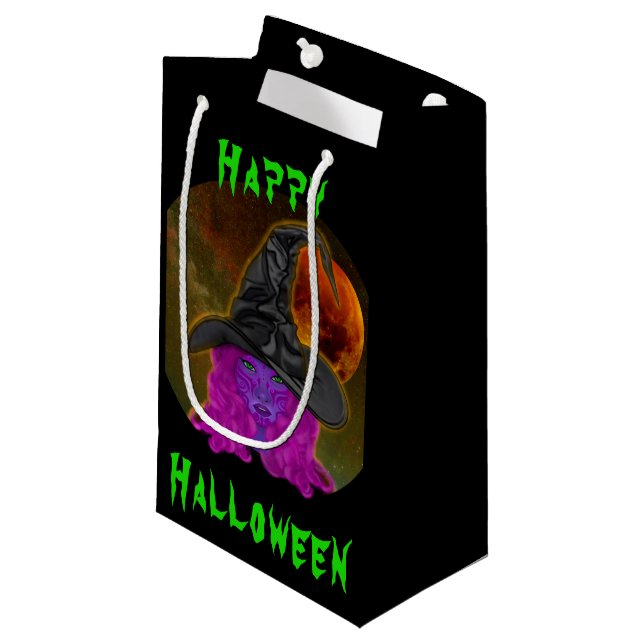 Petit Sac Cadeau Soirée de sorcière d'Halloween (Devant Angle)