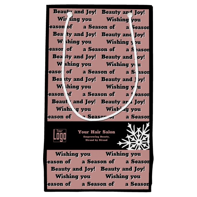 Petit Sac Cadeau Souhaitez-vous une saison de beauté et de joie Bla (Devant)