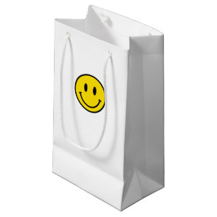 Petit Sac Cadeau Sourire Jaune Rouge Noir Blanc Joyeux Visage Emoji