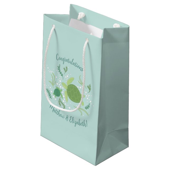 Petit Sac Cadeau Sous le Baby shower des tortues de mer (Dos Angle)