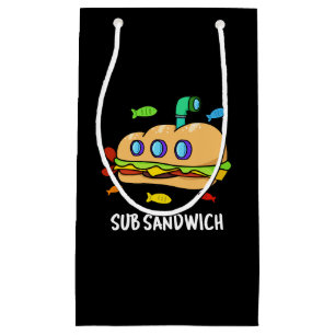 Petit Sac Cadeau Sous Sandwich Funny Food Pun Dark BG