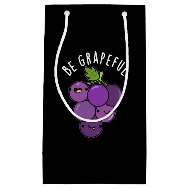 Petit Sac Cadeau Soyez Graphique Positive Grape Pun Dark BG (Devant)