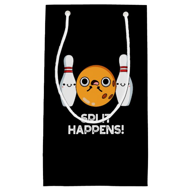 Petit Sac Cadeau Split Happy Drôle Bowling Pun Dark BG (Devant)