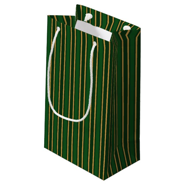Petit Sac Cadeau Springbok vert et or bonbons rayures (Dos Angle)