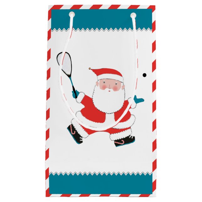 Petit Sac Cadeau Squash Sports Noël (Devant)