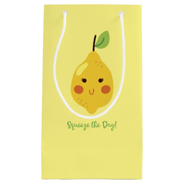 Petit Sac Cadeau Squeeze Day Punny Lemon (Devant)
