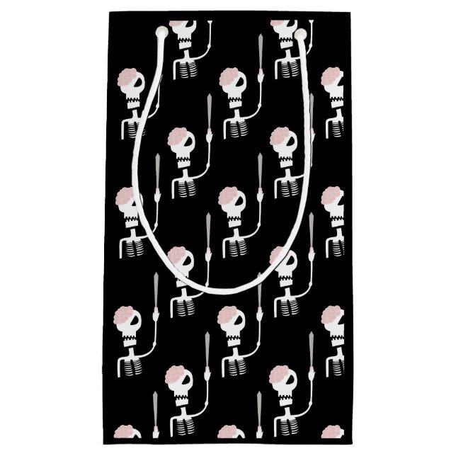 Petit Sac Cadeau Squelette d'Halloween avec épée (Devant)