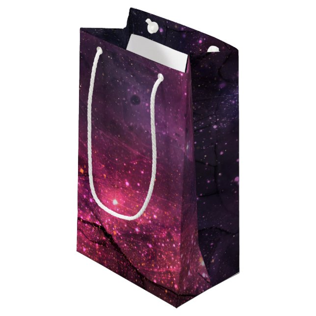 Petit Sac Cadeau Starry Stars Espace extra-atmosphérique Galaxy Mot (Devant Angle)