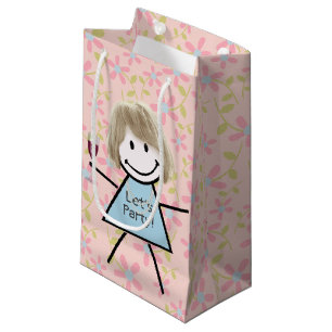 Petit Sac Cadeau Stick Girl On Avec Le Vin Rouge