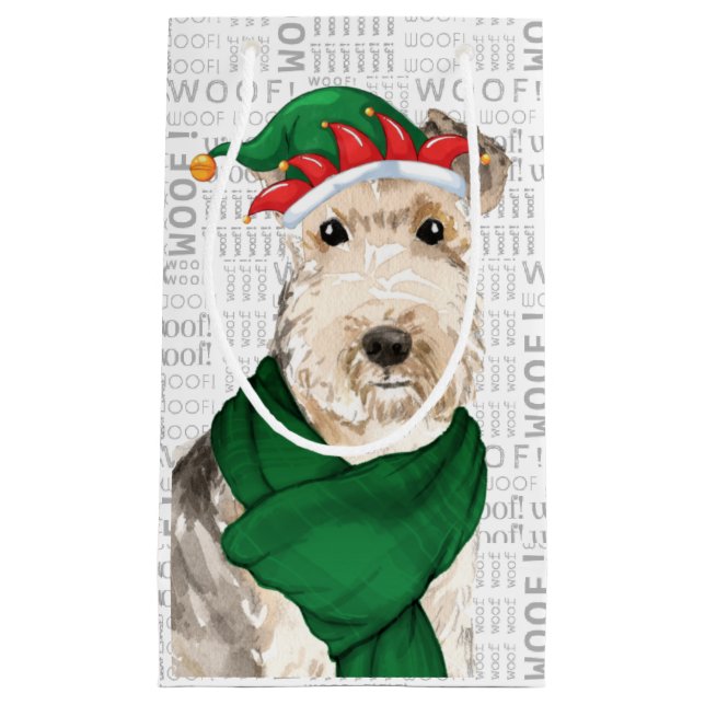 Petit Sac Cadeau Style Funny Lakeland Terrier Lover Noël (Devant)