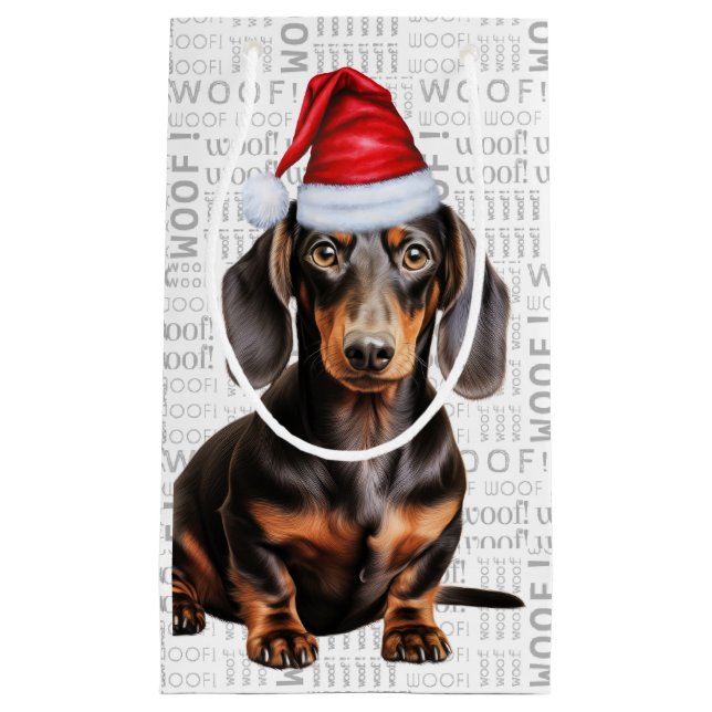 Petit Sac Cadeau Stylish and Funny Dachshund Lover Christmas (Devant)