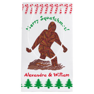 Petit Sac Cadeau Sucres de canne de marche de Noël de Z Bigfoot