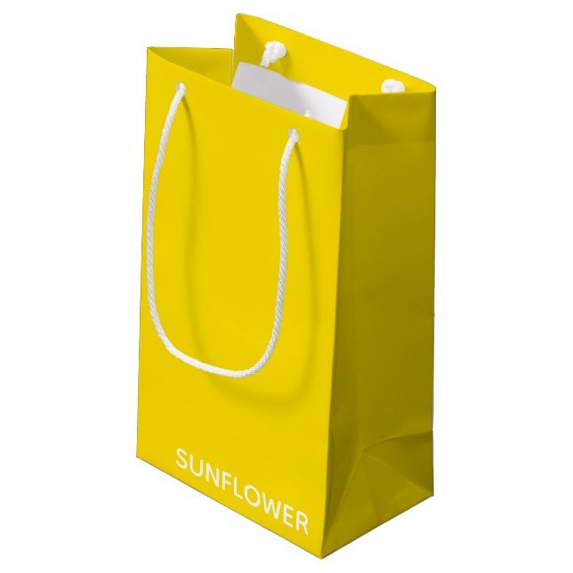 Petit Sac Cadeau Sunflower jaune Nom de la couleur (Dos Angle)