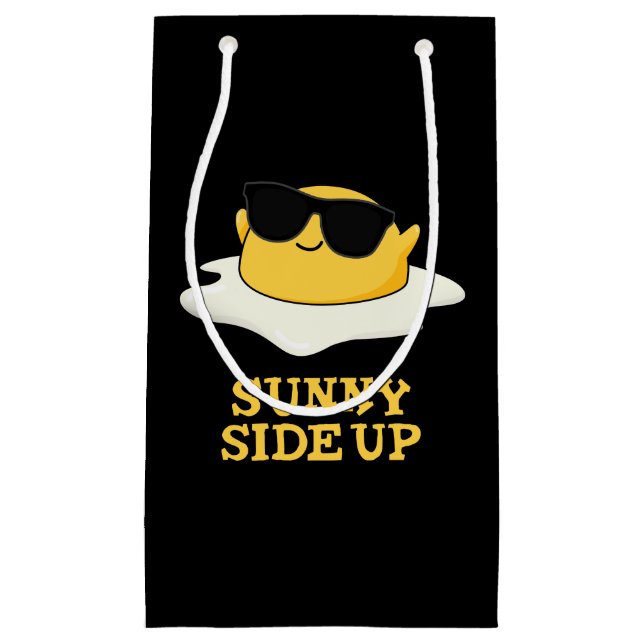 Petit Sac Cadeau Sunny Side Up Funny Fried Egg Pun Dark BG (Devant)