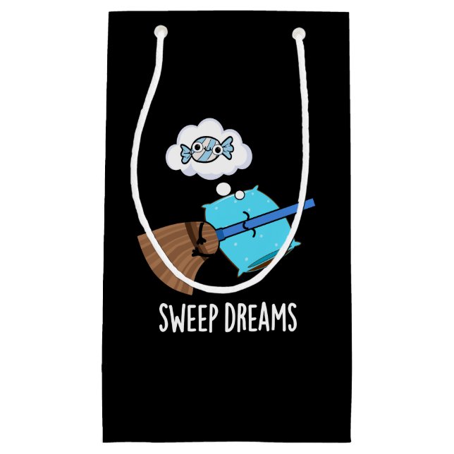 Petit Sac Cadeau Sweams Dreams Funny Broom Pun Dark BG (Devant)