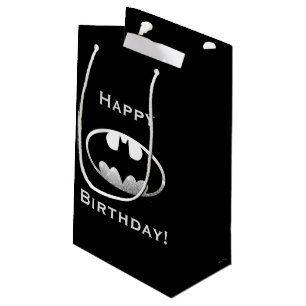 Petit Sac Cadeau Symbole Batman   Logo Grainé