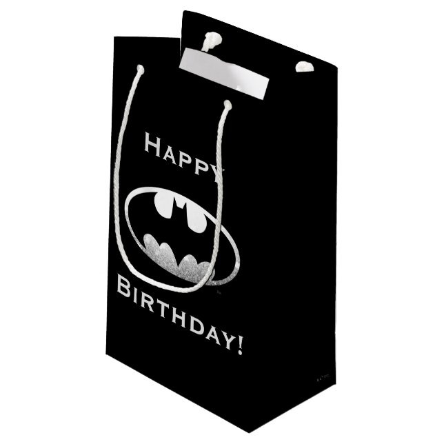 Petit Sac Cadeau Symbole Batman | Logo Grainy (Dos Angle)