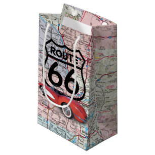 Petit Sac Cadeau Symbole de la Corvette et de la Route 66 1960