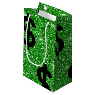 Petit Sac Cadeau SYMBOLE Dollar Noir Argent Entrepreneur Wall Stree