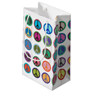 Petit Sac Cadeau Symboles de paix colorés
