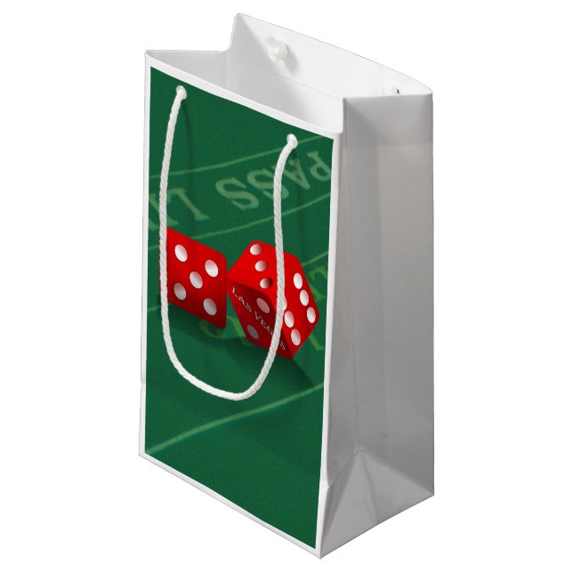 Petit Sac Cadeau Table de craps avec dés Las Vegas (Devant Angle)
