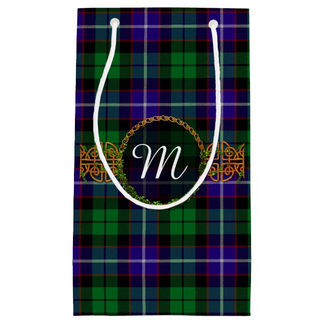 Petit Sac Cadeau Tartan de Mitchell de monogramme (Devant)