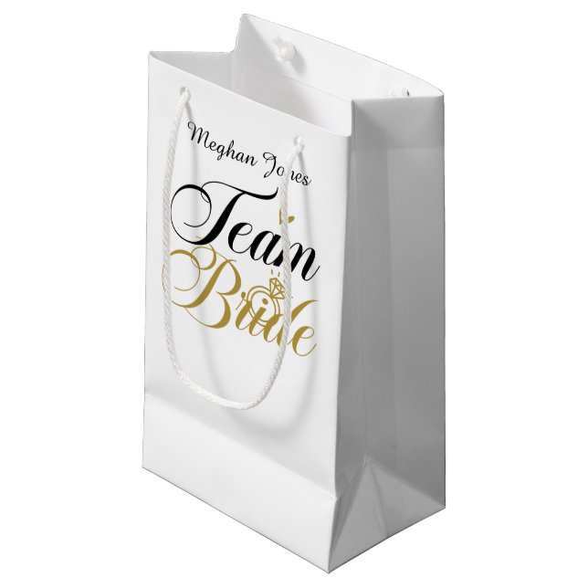 Petit Sac Cadeau Team Brids fête de mariage personnalisable (Devant Angle)