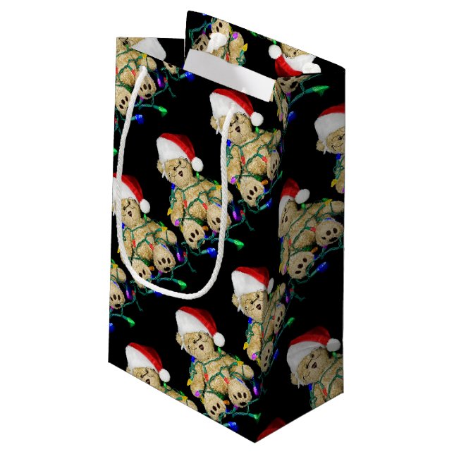 Petit Sac Cadeau Teddy Bear, enchevêché (Dos Angle)