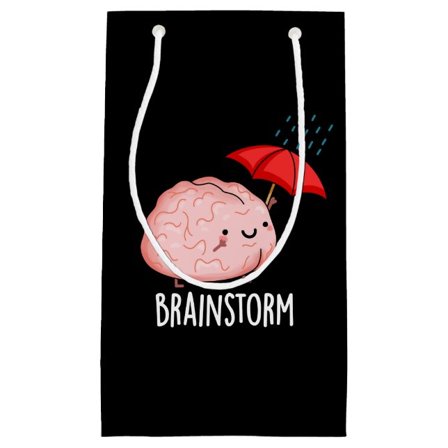 Petit Sac Cadeau Tempête cérébrale drôle Anatomie jeu de mots foncé (Devant)