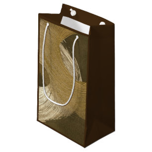 Petit Sac Cadeau Tempête de sable circulaire dans le brun bronzage