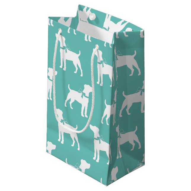 Petit Sac Cadeau Terrier Jack Russell Chien Chiot (Devant Angle)