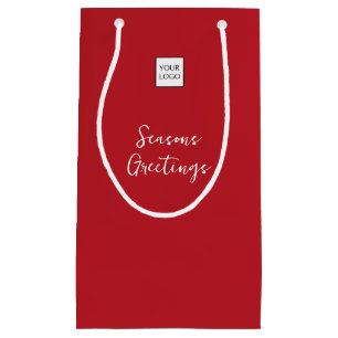 Petit Sac Cadeau Texte de logo rouge pour emballage promotionnel d'