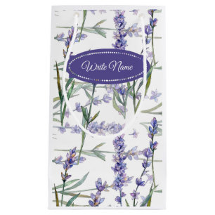 Petit Sac Cadeau Texte de personnaliser de fleur de lavande -