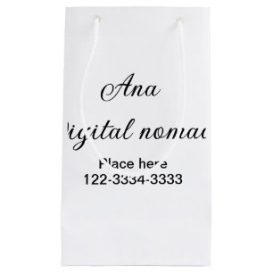 Petit Sac Cadeau Texte simple minimal ajoutez votre nom lieu ville