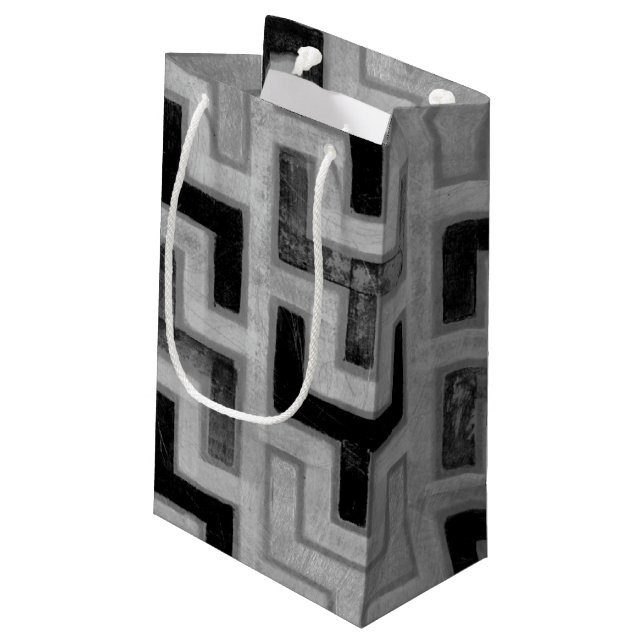 Petit Sac Cadeau Textile de boue africain avec Motifs géométriques (Dos Angle)