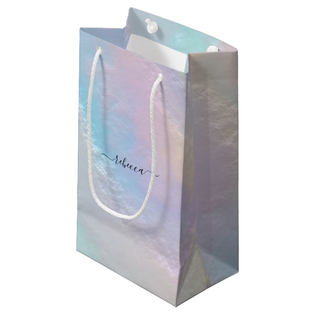 Petit Sac Cadeau Texture arc-en-ciel Abstraite (Devant Angle)